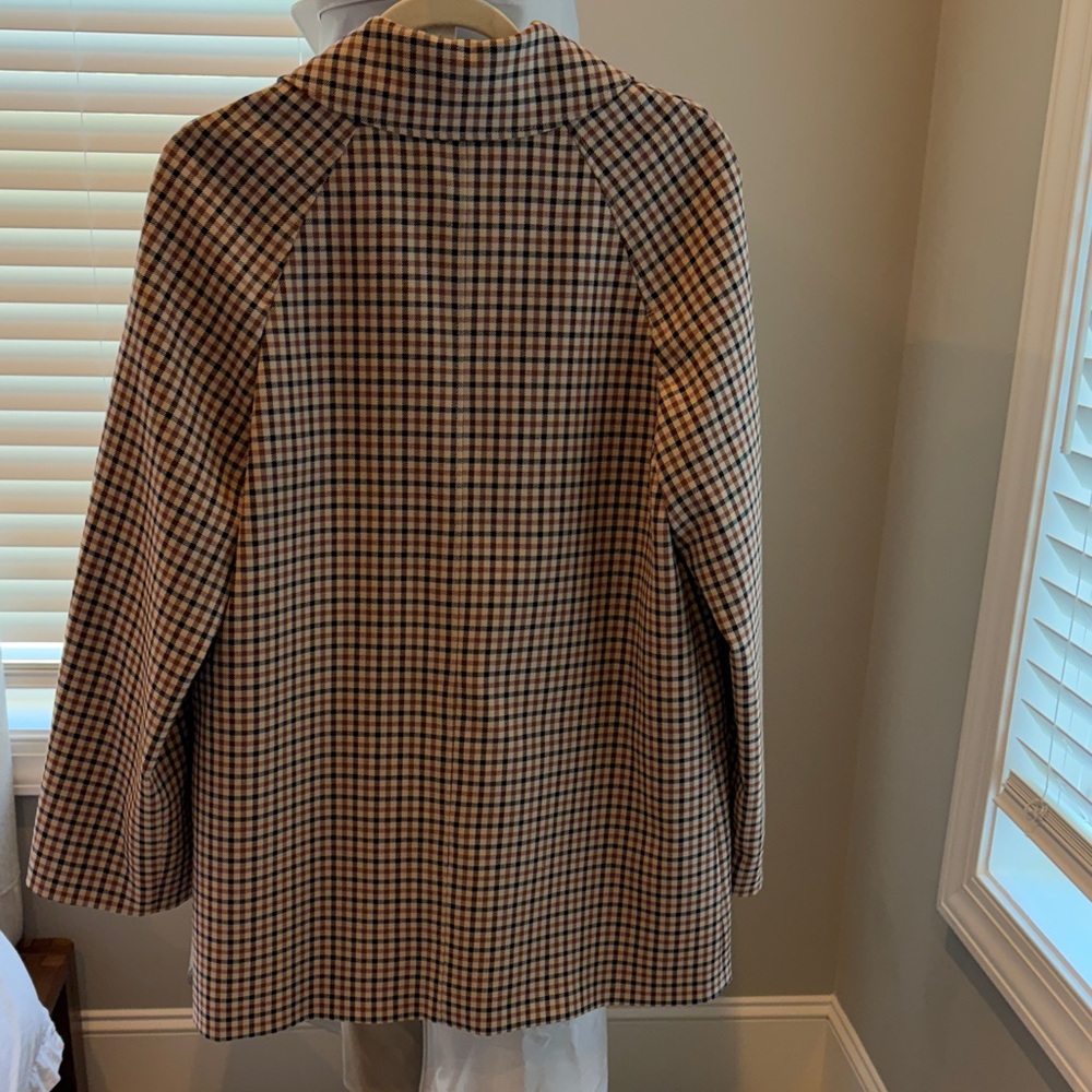Sezane Women's Gabriel Coat in Beige, Black and Camel Checks - Picture 3 of 7